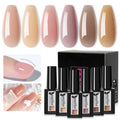 beautilux Builder Base Gel Nail Polish, 5 in 1 HEMA-FREE 6 Colors Builder Nail Gel for Nails Extension Nail Strengthener Soak Off UV Gel Polish, 6 Pcs*7ml