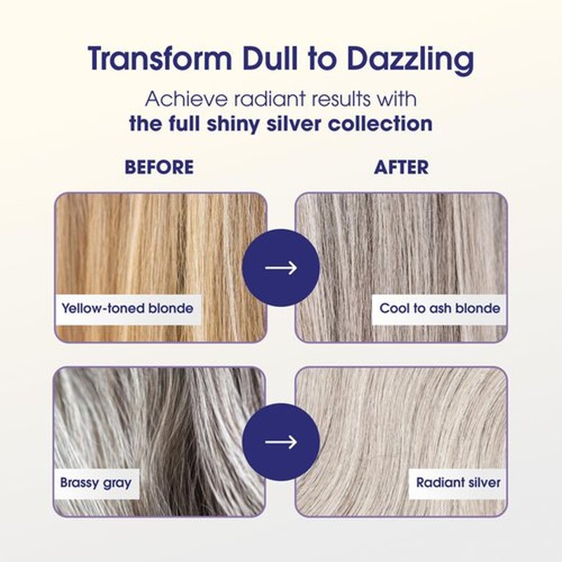 One 'n Only Shiny Silver Ultra Shine Spray - Purple Hair Shine for Brightening & UV Protection (4 oz)