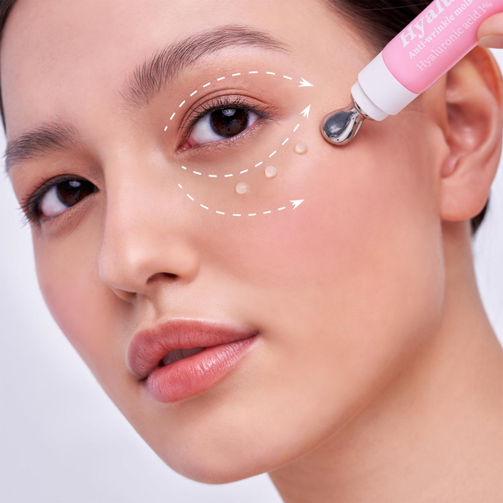 7DAYS Eye Cream Korean Skin Care with Cooling Massager – Hyaluronic Acid Under Eye Cream for Dark Circles, Puffiness & Bags, Anti Aging, Firming & Brightening Eye Care | 0.6 fl oz / 18 ml