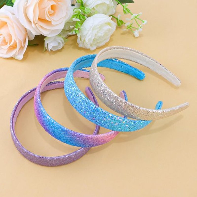 Tihebax Headbands for Women Girls Hair Accessories Glitter Purple Blue Headband Hair Accessories for Girls Sparkly Headband Rose Gold HairBand for Girl Daily Outfit & Back to School, Holidays