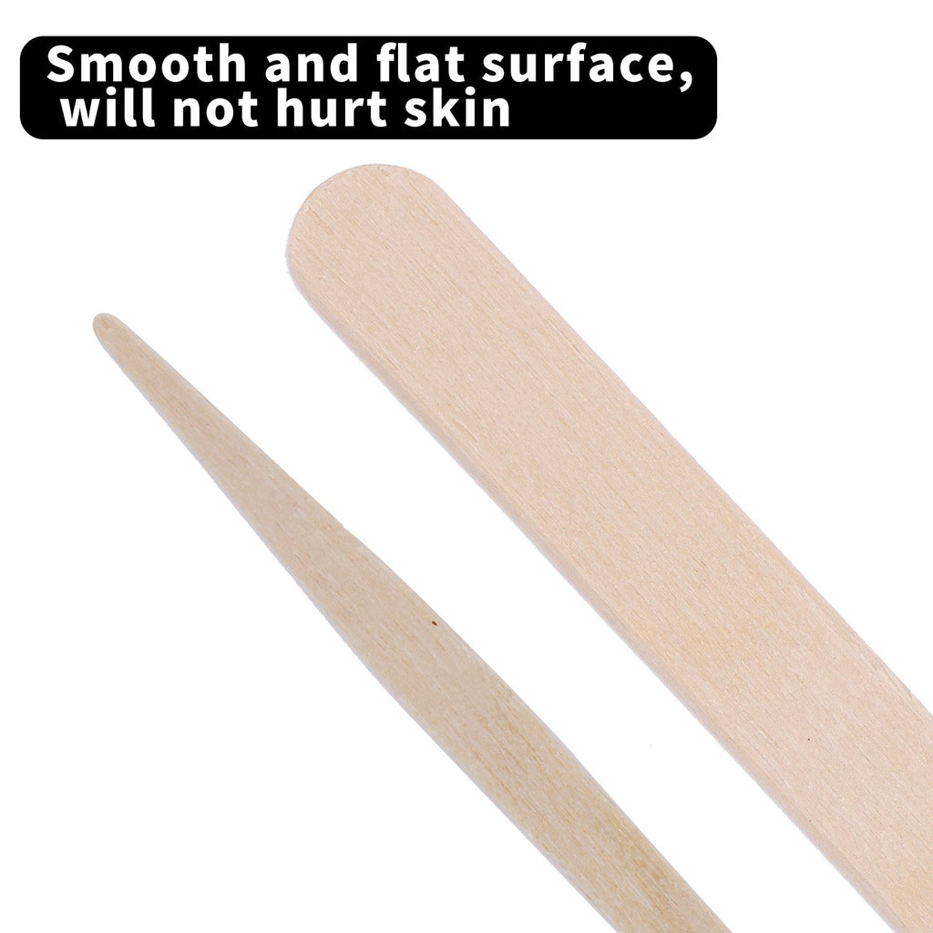 Senkary 500 Pieces Wooden Wax Sticks Waxing Spatula Applicators Wood Craft Sticks for Body Eyebrow Legs Face Hair Removal (Small and Large)