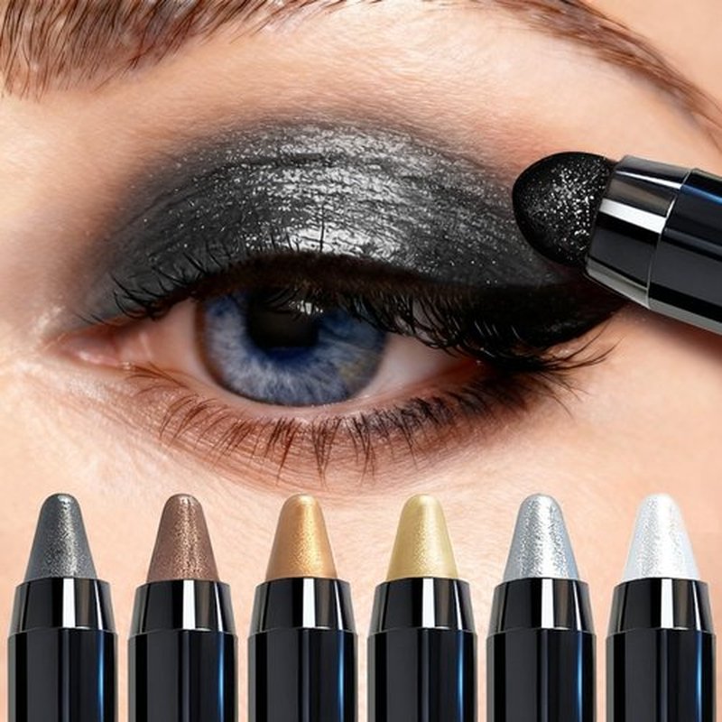 MooGlamor 6 Pcs Eyeshadow Stick Shimmer Eye Shadow Set with Retractable and Blendable Eye Shadow Stick for Long-Lasting Colorful Eye Makeup