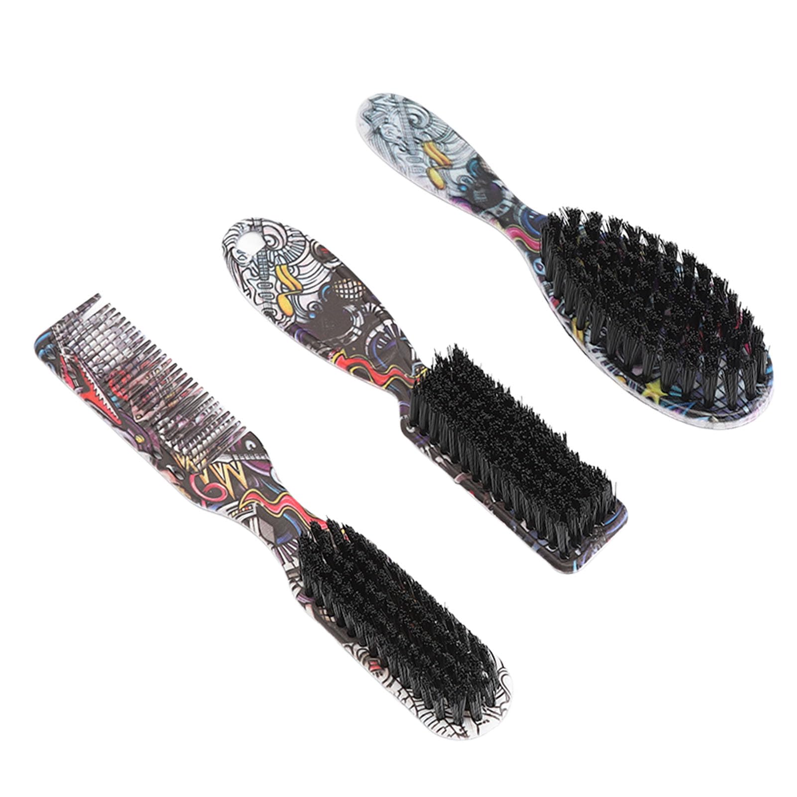 3pcs Men Beard Brush Set 2 in 1 Beard Comb Brush Oil Head Combing Portable Hair Styling Tool