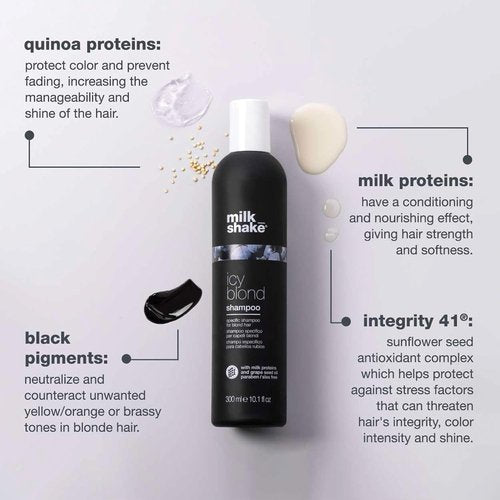 Milk_Shake Icy Blond Shampoo - Award-Winning Formula to Cool Brassy Tones | Ideal for Platinum Blonde Hair