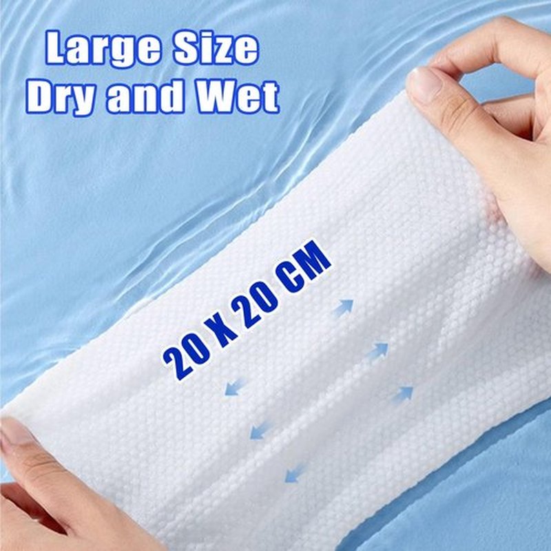 200 Count Disposable Face Towel, Dual-Textured Clean Wipes – Dry/Wet Use, Ultra-Soft Facial Towels, Lint-Free Face Towel Disposable for Women Cleansing, Makeup, Travel
