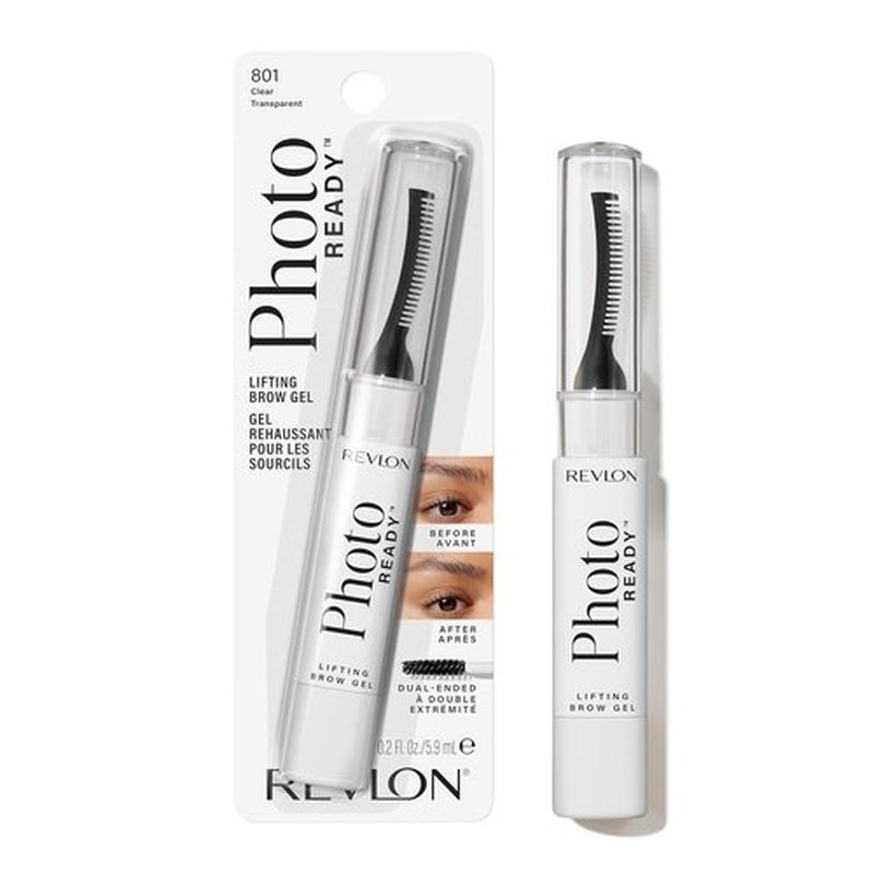 Revlon PhotoReady Brow Gel - Tinted Eyebrow Lamination with Spoolie Brush, 801 Clear, 0.23 fl oz