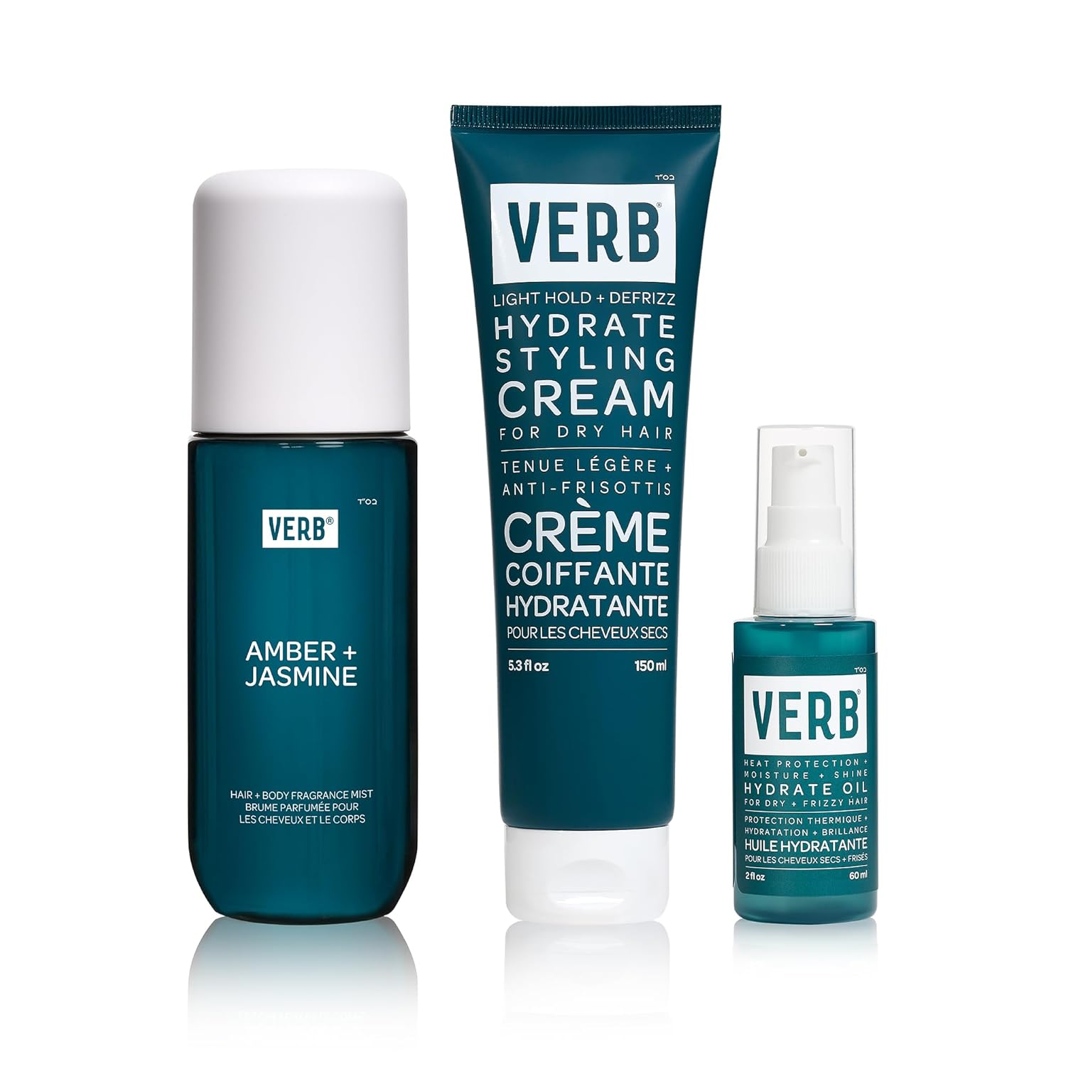 VERB Hydrate Styling Cream - Smooth Frizz and Nourish Dry Hair - Amber & Warm Jasmine Scent