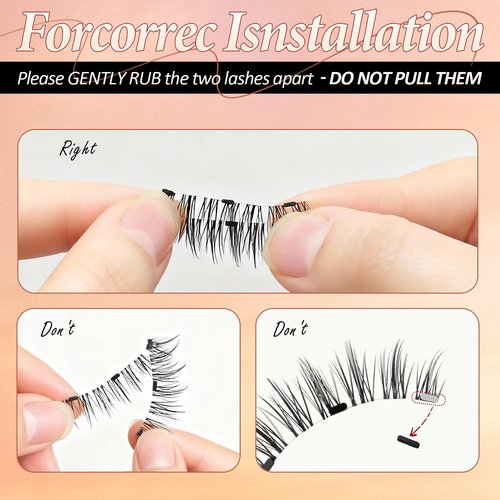 Magnetic Eyelashes with Applicator, No Eyeliner Needed, No Glue Reusable Magnetic Lashes, Natural Lightweight False Eyelashes, Easy Apply for Beginners