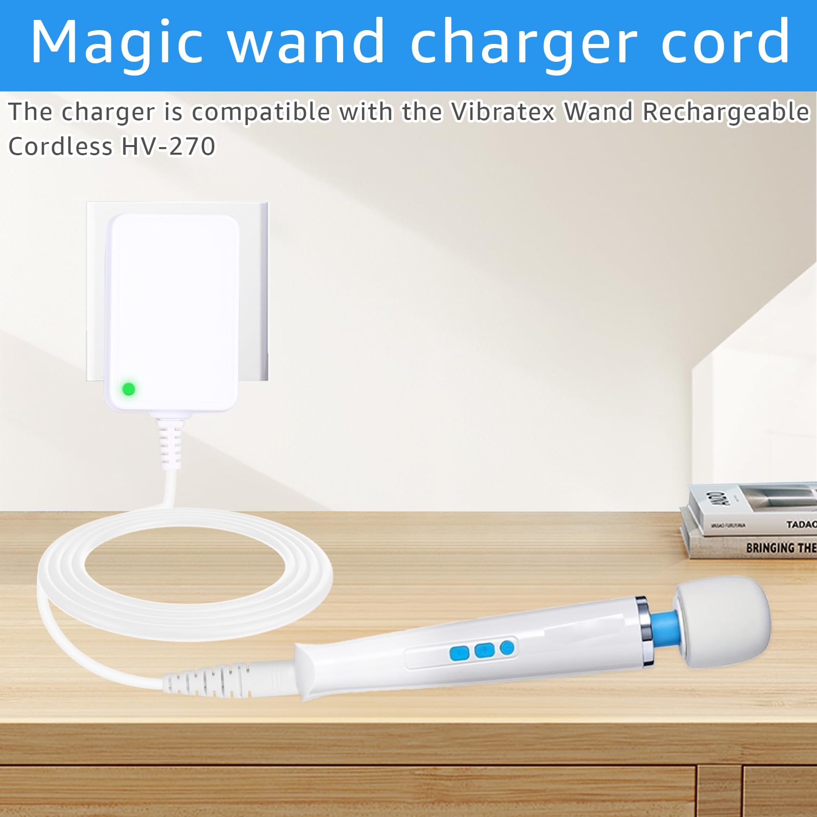 SigeIy HV-270 Charger Replacement Compatible with Hitachi Magic Wand HV-270 Rechargeable Cordless Neck Massager Power Adapter ﻿