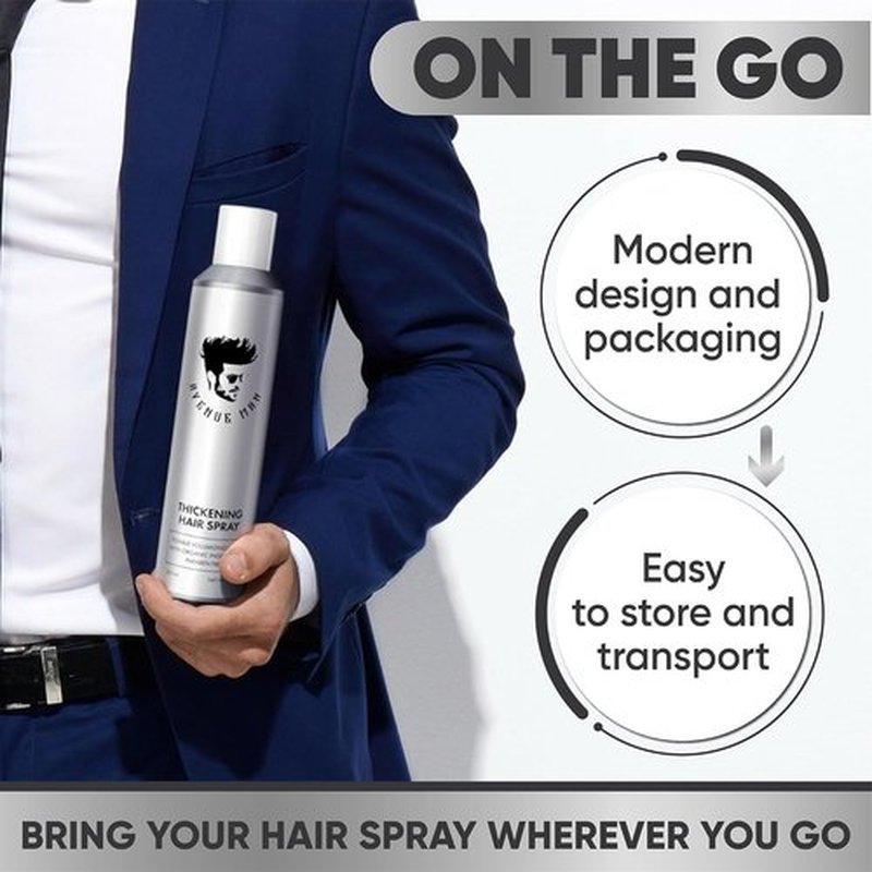 Avenue Man Hair Thickening Spray - Professional Volumizing Texturizing Spray for Men | Humidity Resistant, 8.5 oz