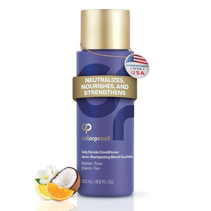 Colorproof Daily Blonde Conditioner - 8.5 Fl. Oz. Purple Toning & Detangling Formula with Citrus, Jasmine & Coconut Milk Scent