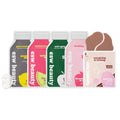 ESW Beauty Most Loved K Beauty Skincare Set - Korean Face Masks & Under Eye Patches - Iced Chai Latte Eye Patches - Strawberries & Cream, Deep Detox, The Pink Dream, & Green Reset Face Masks