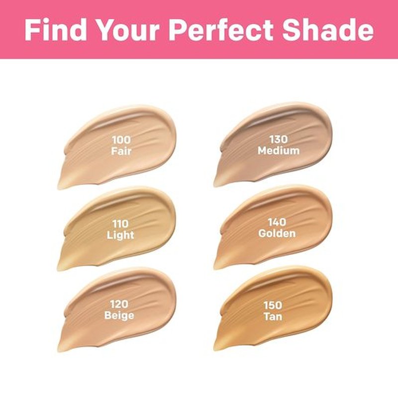 Almay Skin Perfecting Foundation Makeup - Healthy Biome with Prebiotic Complex, SPF 25, 140 Golden, 1 fl. oz.