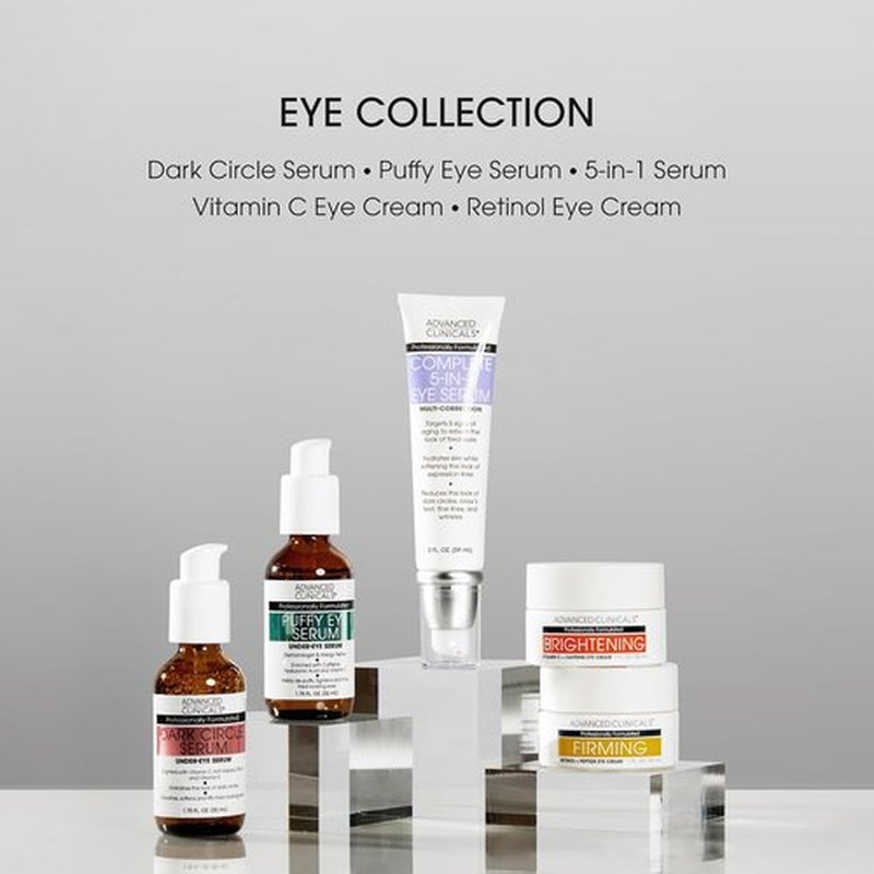 Advanced Clinicals Under Eye Serum - Brightening Vitamin C & Caffeine for Puffiness, Fine Lines & Dark Circles | 1.75 Fl Oz
