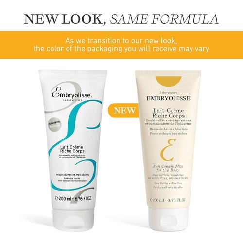 Embryolisse Rich Milk Body Cream - Nourishing Hydration for All Skin Types | 6.76 Fl Oz