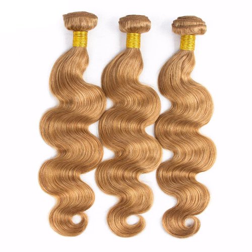 28 30 32 Inch Color 27 Body Wave Bundles Human Hair Honey Blonde Human Hair Bundles Virgin Hair 3 Bundles Blonde Body Wave Bundles Hair Extensions 150g