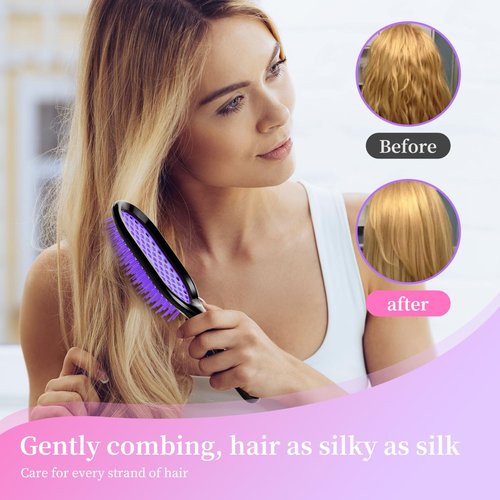 Skiennix Detangling Brush - 4 Pack Gentle & Effective Hair Detangler for Wet or Dry Hair | Ultra-Light & Ventilated (Pink, Purple, Green, Black)