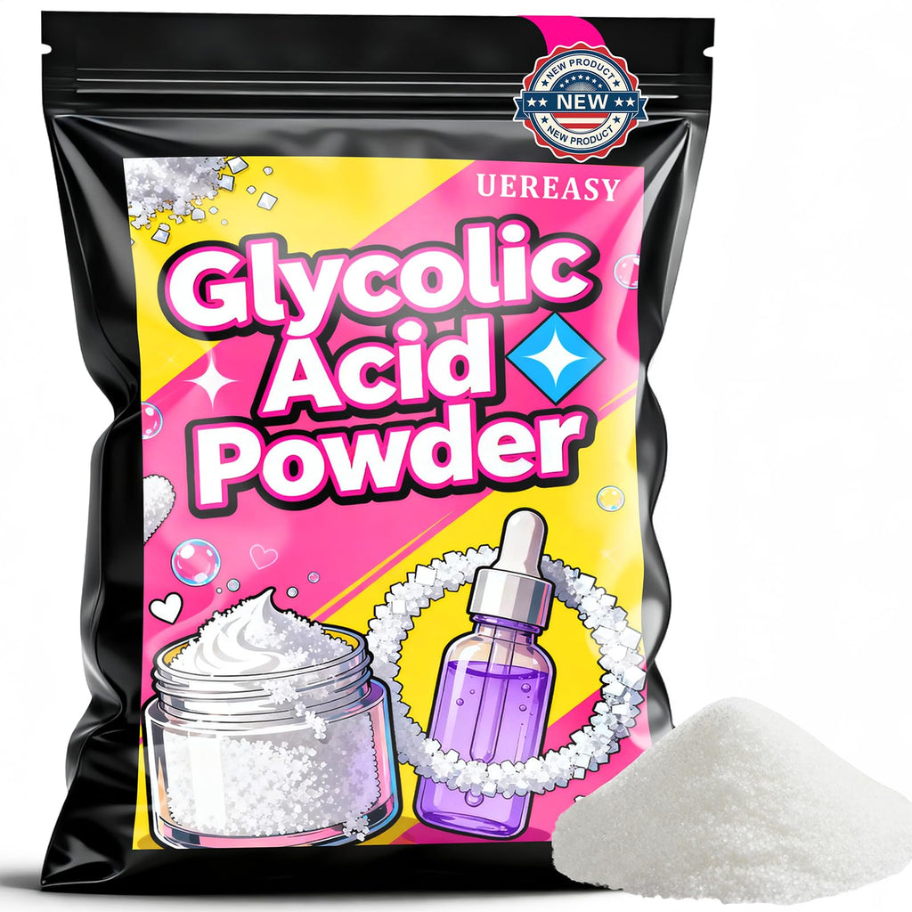 UERESAY Glycolic Acid Powder,Mild & Moisturizing, Glycolic Acid Powder for DIY Serums, Toners, Lotions, Moisturizers, and Cleansers, 1 oz