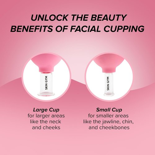 Skin Gym Facial Cupping Set - Glass Therapy Tools for Lymphatic Drainage & Anti-Aging | 2-Piece Set