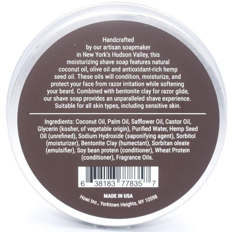 Taconic Shave Bay Rum Scent Shaving Soap - Barbershop Quality Lather with Coconut & Olive Oils - Classic Wet Shave Made in USA