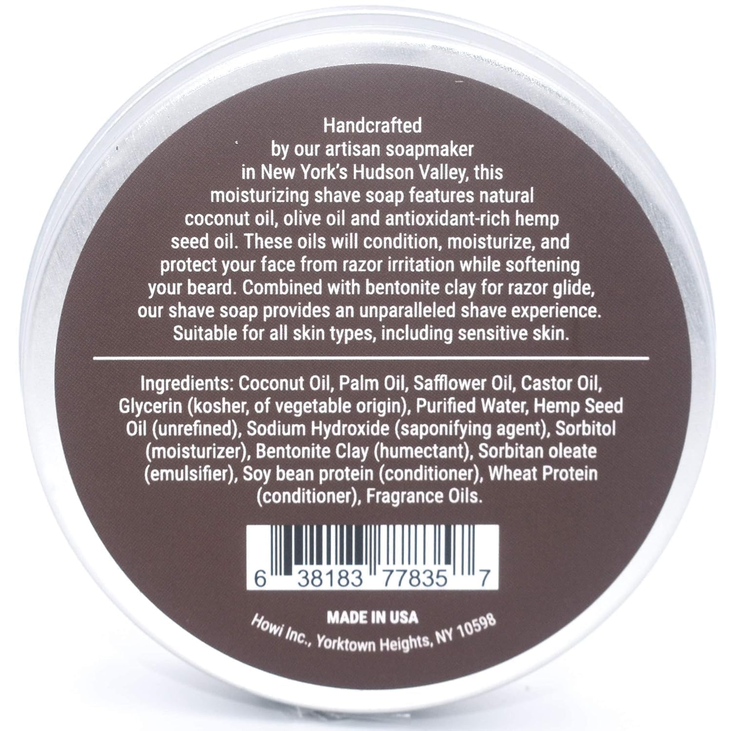 Taconic Shave Bay Rum Scent Shaving Soap – Warm Spiced Aroma – Barbershop Quality Lather Puck with Coconut & Olive Oils – Classic Wet Shave – Made in USA