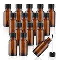 Mirrline 15 Pcs 20ml/0.67oz Nail Polish Bottles Empty Amber Glass Nail Art Bottles Refillable Nail Oil Containers with Brush Cap for DIY Nail Art Cosmetic Samples, Brown