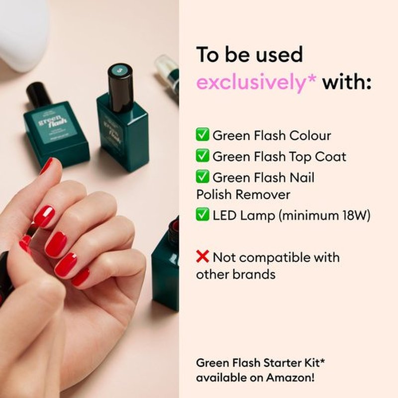 Manucurist Green Flash LED Milky Pink Gel Nail Polish - Vegan, 12-Free, Plant-Based - Strengthens and Protects the Nail - Gel Polish - Made in France - 0.5 fl oz
