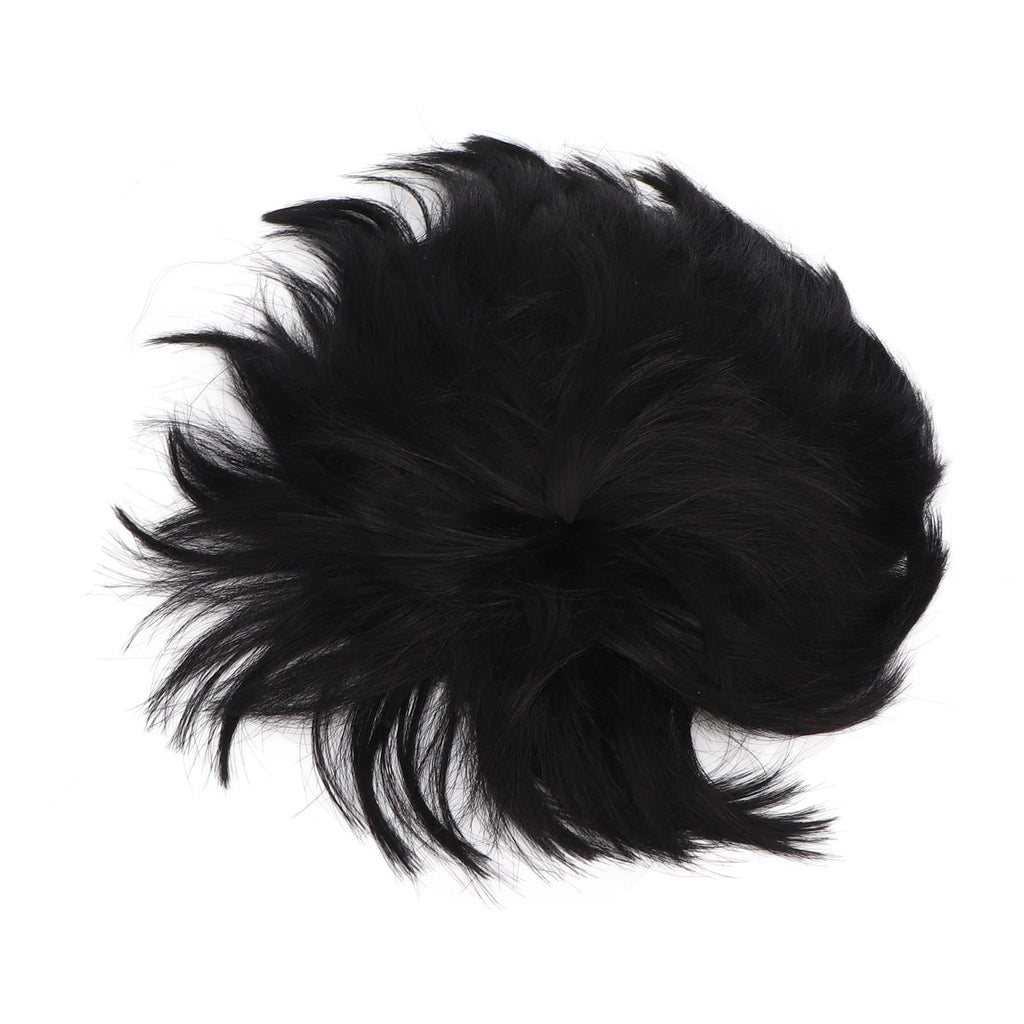 ZASCHMOY Toupee for Men, Real Human Hair Topper Wig with Hairline, Breathable Comfortable Black Short Hairpiece for Daily Use