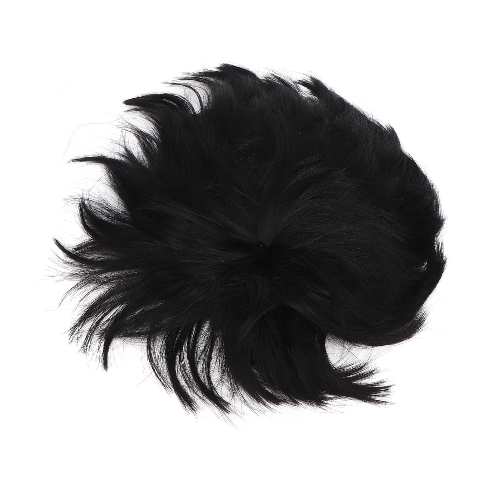 ZASCHMOY Toupee for Men, Real Human Hair Topper Wig with Hairline, Breathable Comfortable Black Short Hairpiece for Daily Use