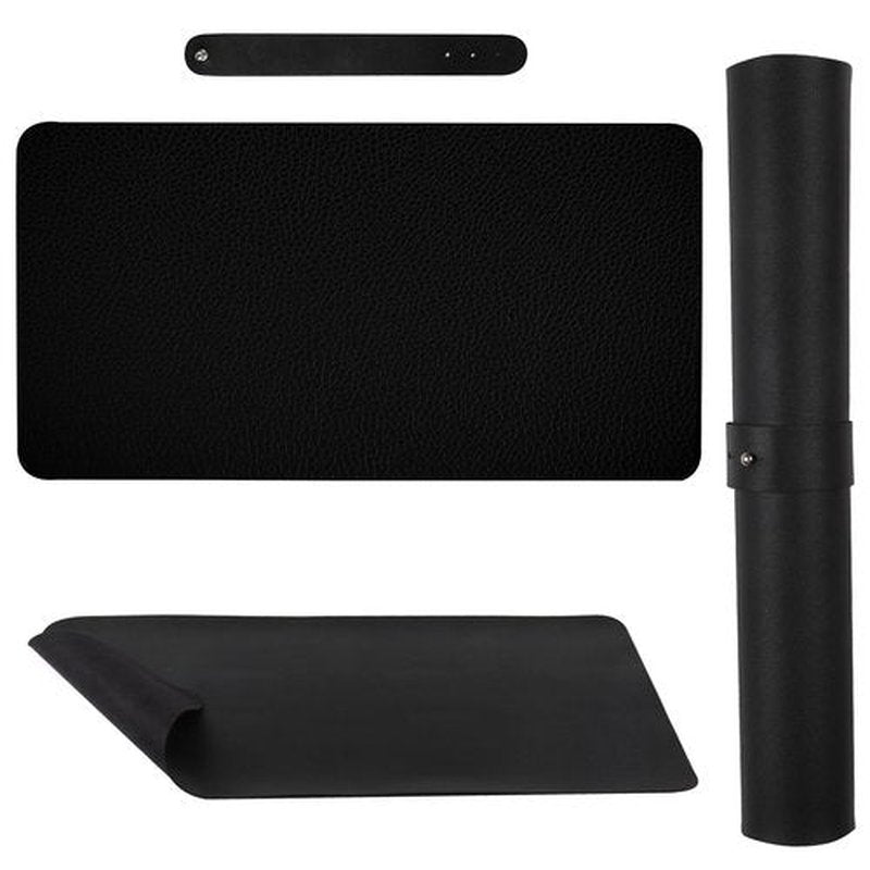 Black Nail Art Table Mat, Foldable Nail Hand Rest Mat for Nail Arm Rest Cushion, Soft Microfiber PU Leather Nail Arm Rest Pillow Manicure Pad Nail Table Desk Mat for Nail Technician Manicure(MAT ONLY)
