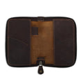 CestAntiQ Zippered Leather Pocket Notebook Cover 3.5x5.5 in., Brown