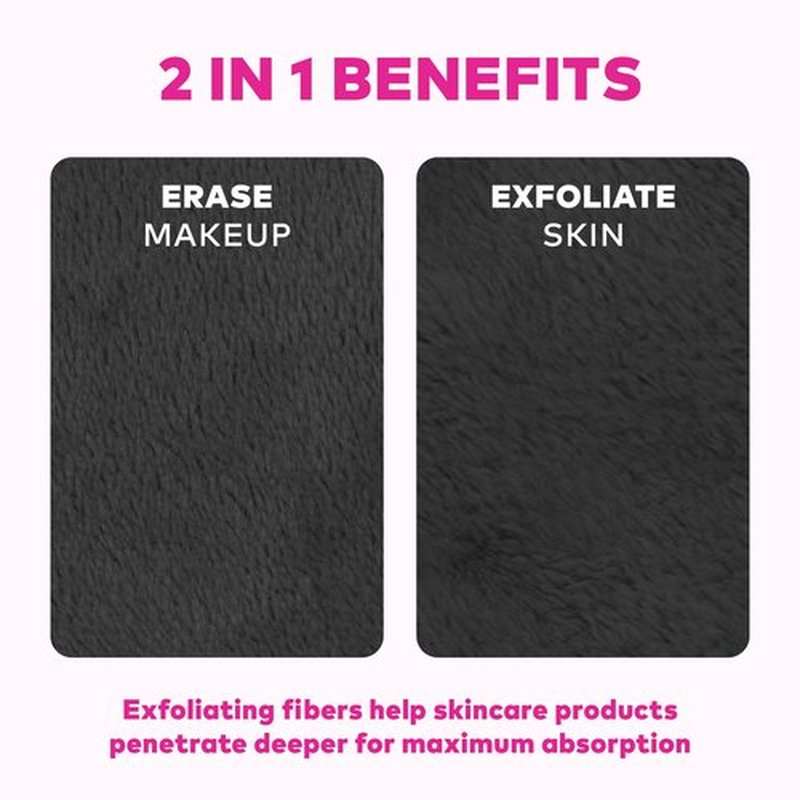 The Original MakeUp Eraser Mini PRO 5-pack, Erase All Makeup With Just Water, Including Waterproof Mascara, Eyeliner, Foundation, Lipstick, Sunscreen and More! Chic Black, 5ct