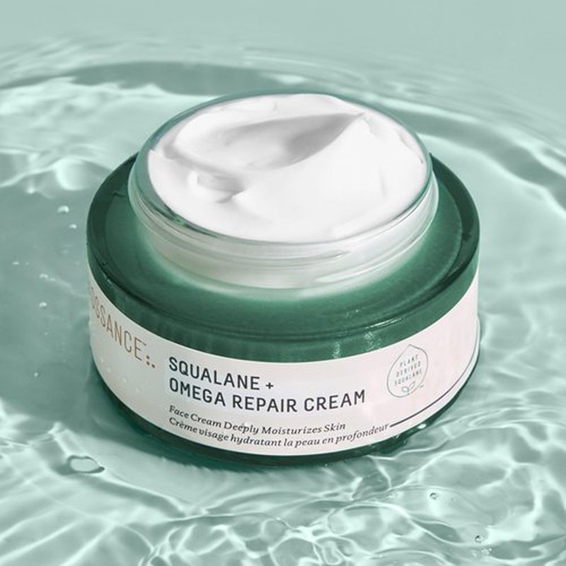 BIOSSANCE Squalane + Omega Repair Cream - Ultra-Moisturizing Face Cream - Skin Care with Hyaluronic Acid, Ceramides, Squalane - Ideal for Dry & Sensitive Skin, Intense Hydration Moisturizer - 3.38oz