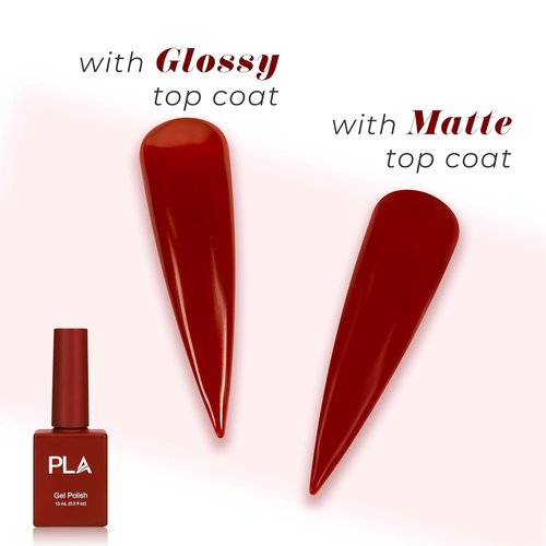 PLA 124 Red Gel Nail Polish - No-Chip, Quick Dry Formula | 15ml UV Gel Polish | 10-Free Soak Off