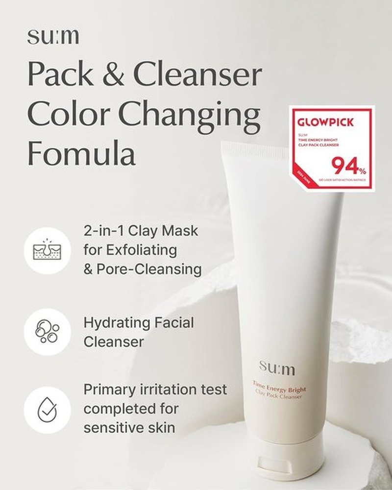 SU:M One Minute Clay Mask - Pore Cleansing & Hydrating 2-in-1 Facial Mask, 5.07 fl oz