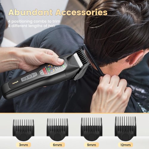 ENSSU Hair Clippers for Men, Cordless Hair Clipper Kit with Adjustable 4 Length Setting, Professional Barber Clippers and Trimmer Set, Rechargeable Barber Clippers for Hair Cutting & Grooming