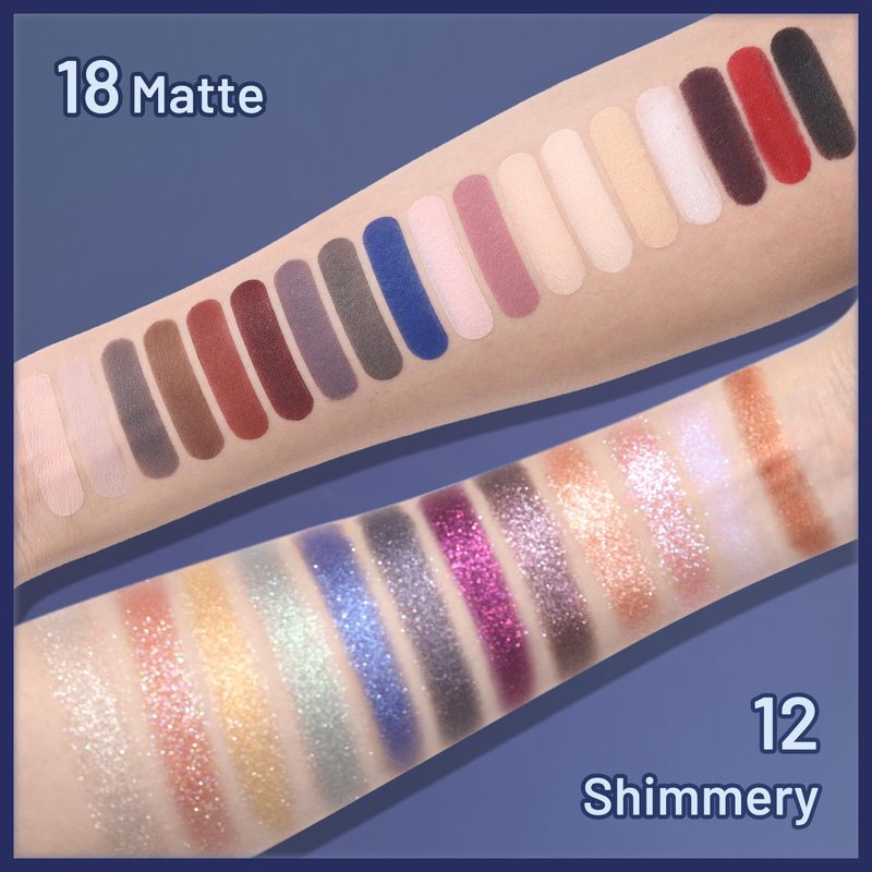 UCANBE 30 Color Eyeshadow Makeup Palette – Dark, Earthy & Bold Tones Eye Shadow with Matte Glitter Metallic Finishes– Highly Pigmented, Long-Lasting Make Up Pallet for Smoky, Glam, and Everyday Looks