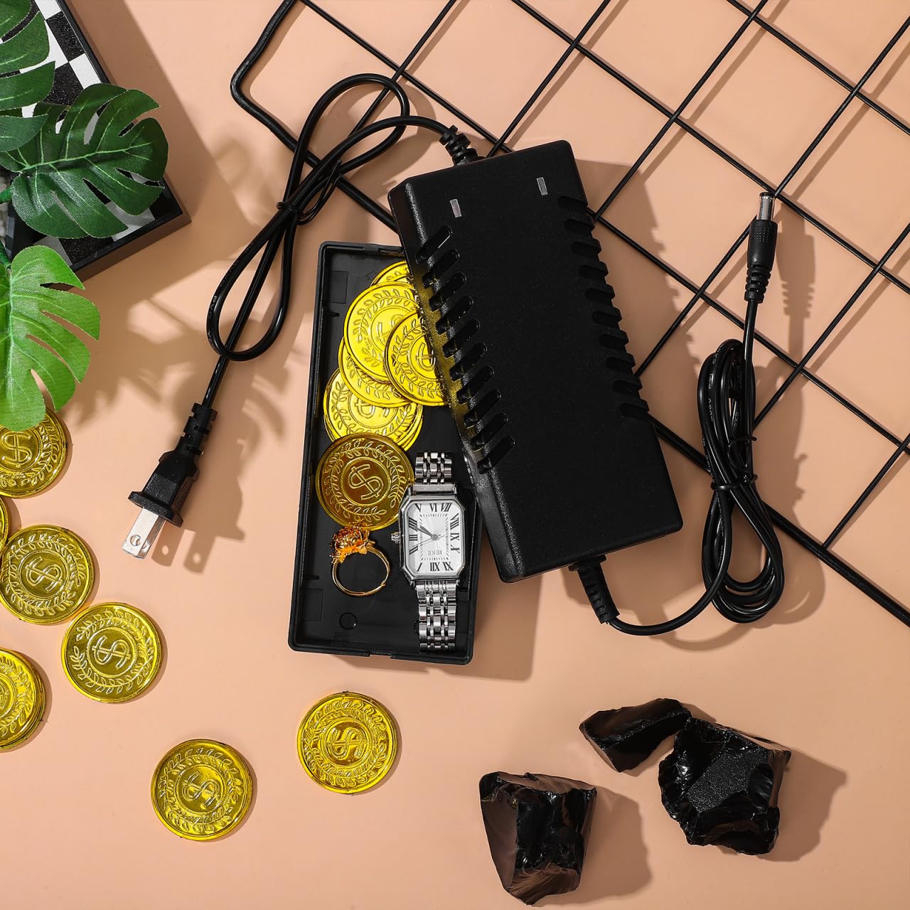 Angoily Fake Charger Safe, Diversion Secret Container, Discreet Laptop Adapter Hidden Safe Compartment Stash Hider Box for Cash Money Key Jewelry Hiding, Power Plug Storing for Home, Office, Car