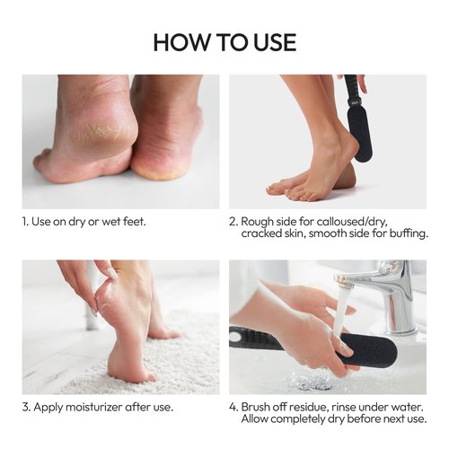 Kiss New York QuickBuff Foot File – Callus Remover for Feet, Spa Pedicure Quality, Dead Skin Removal, Emery Foot Heel Scrubber, Water and Rust Proof, Wet & Dry (Stainless Steel, Double-Sided)