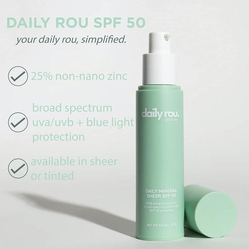 DailyRou Mineral Sunscreen - Hydrating & Brightening Face Lotion for All Skin Types | Lightweight, Non-Greasy Formula