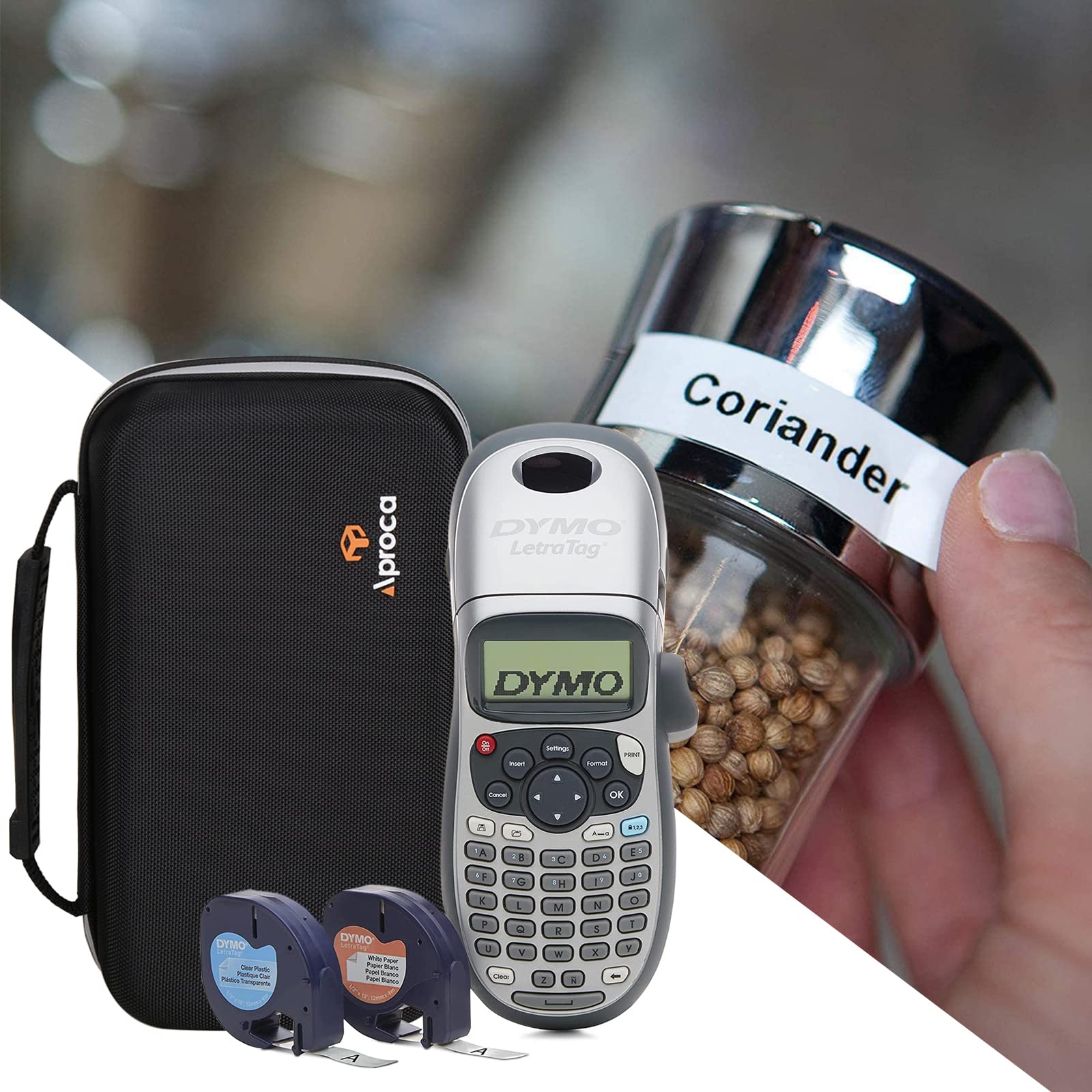 Aproca Case Compatible with DYMO LetraTag LT-100H / 100H Plus Handheld Label Maker, Storage Hard Portable Bag for Machine Tapes and Accessories -Black (Case Only)