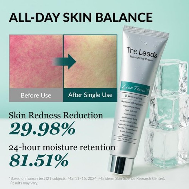 THELEEDS LicoTeca Moisturizing Cream 75ml(2.53 fl. oz.) | Korean Skincare Hydrating Facial Moisturizer for Sensitive & Dry Skin | Squalane 180,000ppm, Hyaluronic Acid, Ectoin, Dexpanthenol, Allantoin