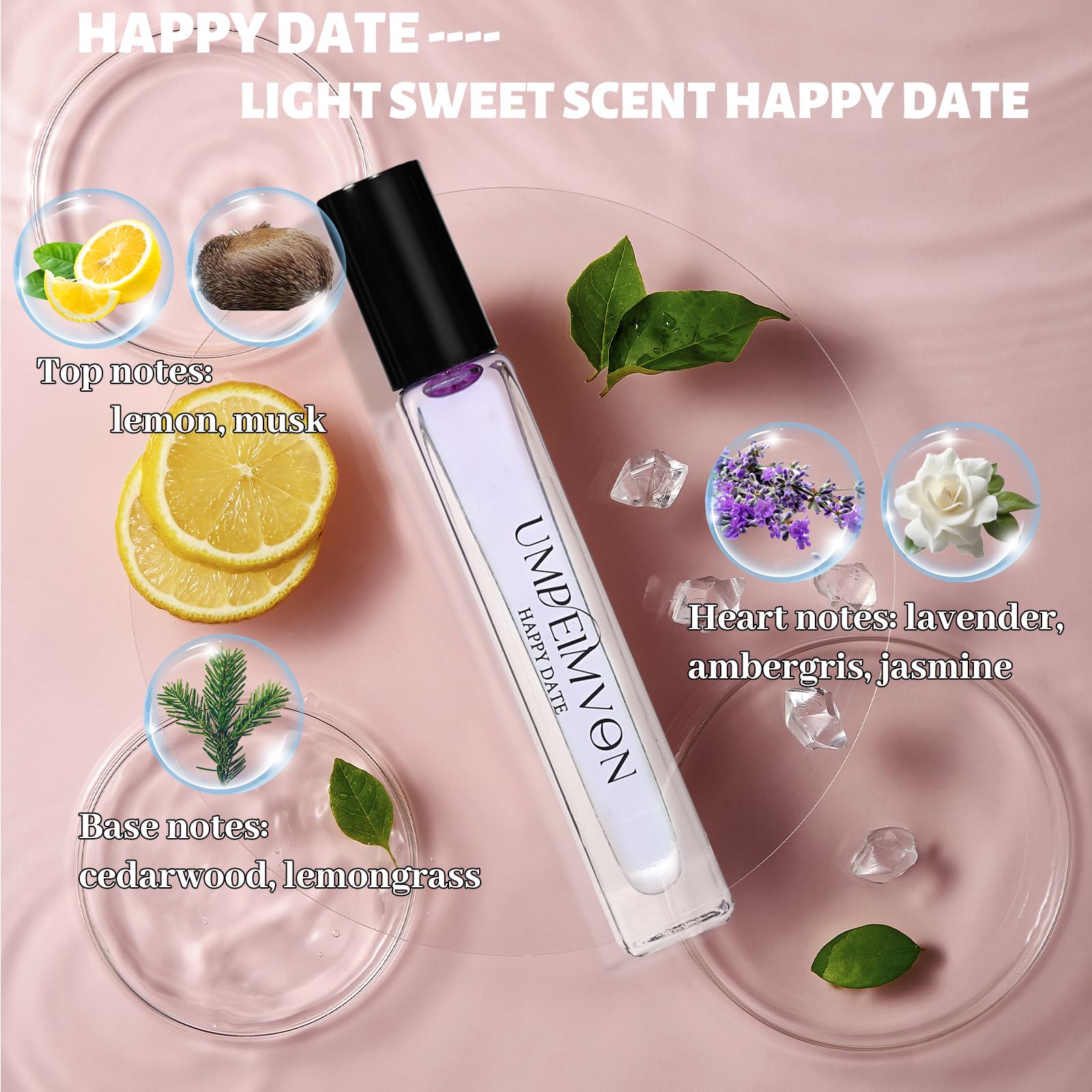 Umpeimvon 3 Pack Pheromone Perfume Oils for Women, Long Lasting Roll On Perfume Oil, Sweet, Woody, Cologne Travel Size 0.33 Fl. Oz