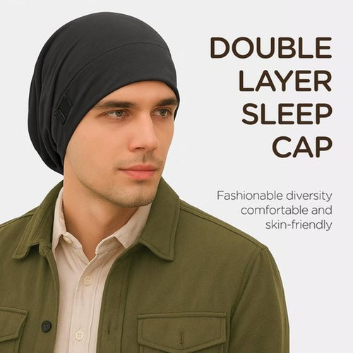 2Pcs Silk Satin Lined Bonnet for Sleeping Adjustable Slouchy Beanie Hat Night Sleep Cap for Women Men Hair Wrap for Curly Natural
