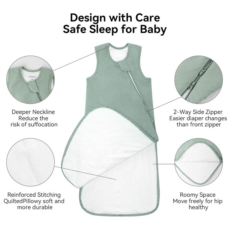 BubblePanda Bamboo Sleep Sack - Soft 0.5 Tog Wearable Blanket for Newborns & Infants (0-6 Months)