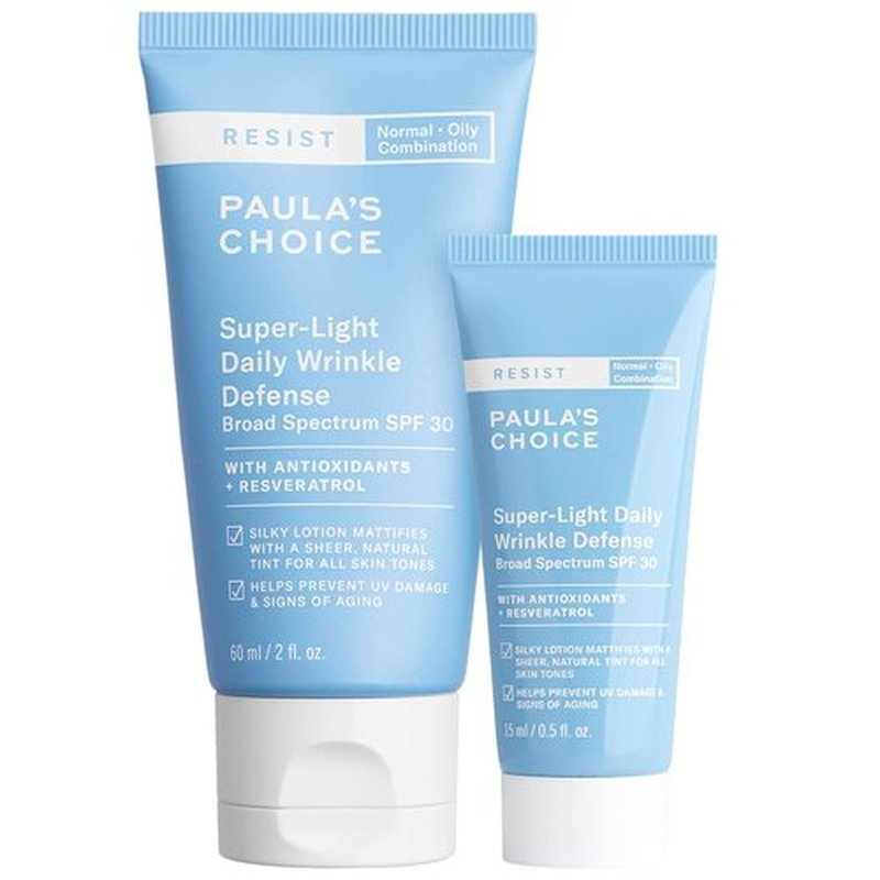 Paula's Choice RESIST Super-Light Daily Wrinkle Defense SPF 30 - Matte Tinted Moisturizer Duo for Oily Skin | Fragrance-Free, Mineral Sunscreen