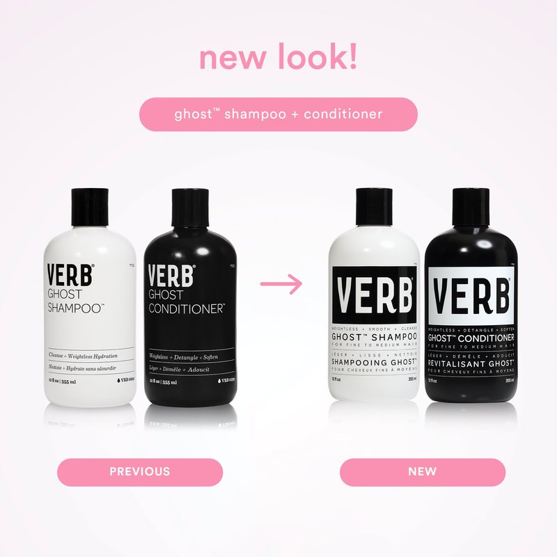 VERB Ghost Shampoo & Conditioner Duo Set, 32 fl oz, Infused with Moringa Oil -Cleanses + Moisturizes Fine and Weighed Down Hair - Vegan, No Parabens or Harmful Sulfates