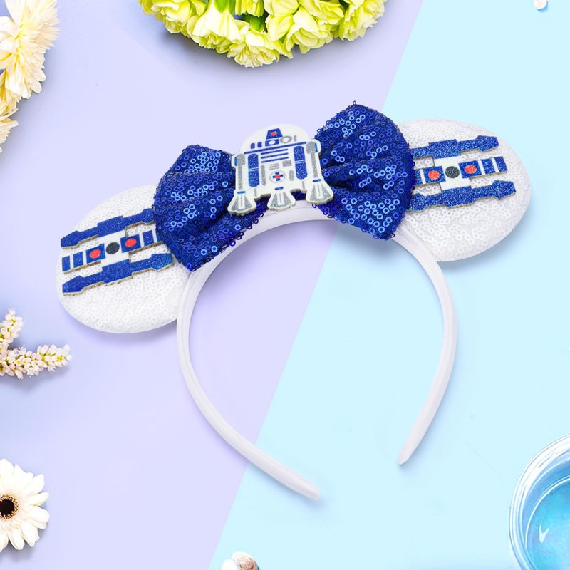 YUNISS Mouse Ear Headbands,Sparkle Mouse Ears Headband for Boy Men Cartoon Princess Costume Cosplay Decoration (Darth Vader)