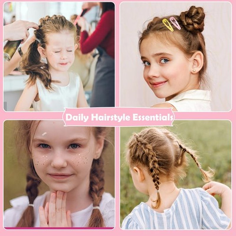Auroray 2200 Pcs Clear Hair Ties, Hair Loop Styling Tool Set with Hair Tie Cutter, Elastic Hair Accessories for Toddler Baby Girl Women