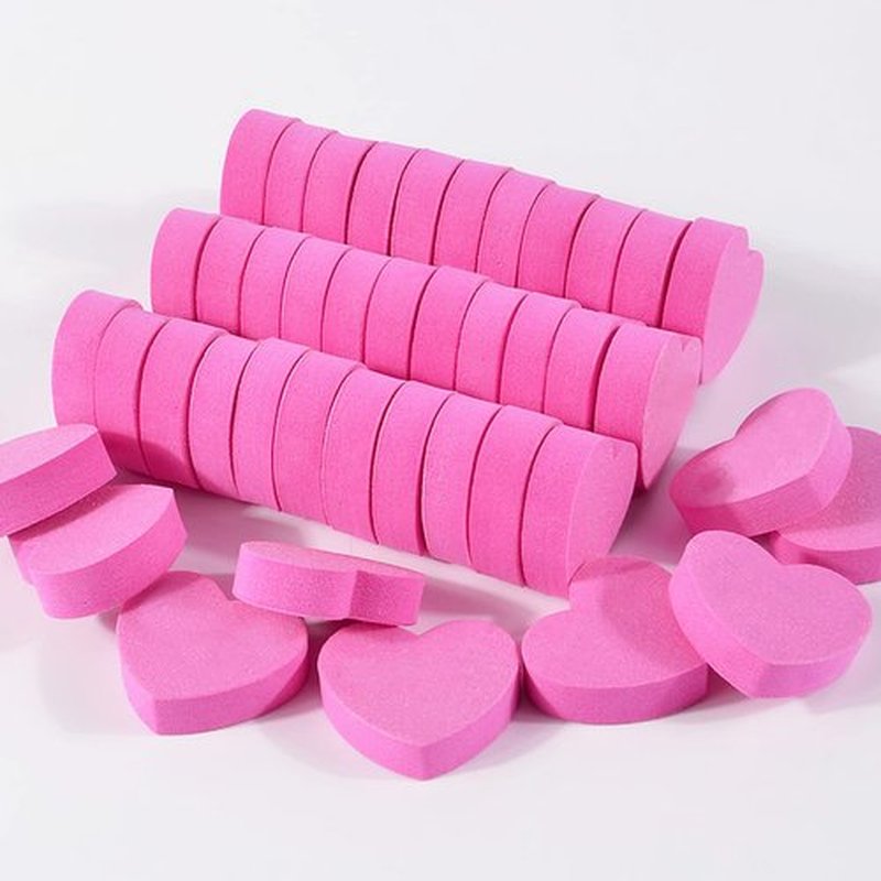 Double-Sided Sponge Nail Buffer Heart-Shaped Washable Nail Care File Block Nail Polishing Manicure Tools for Beauty Salon